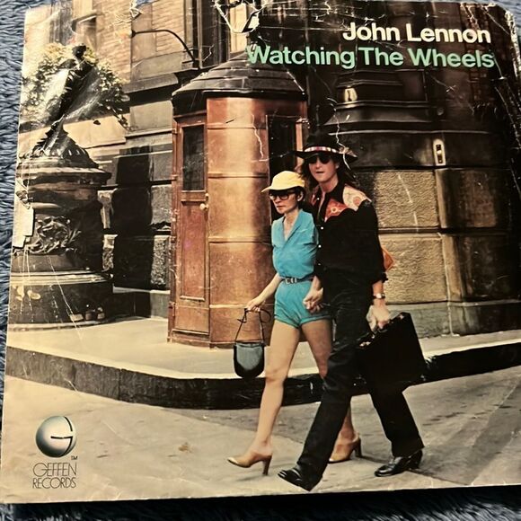 JOHN LENNON: watching the wheels / yes i'm your angel GEFFEN 7" Single 45 RPM - Picture 1 of 5